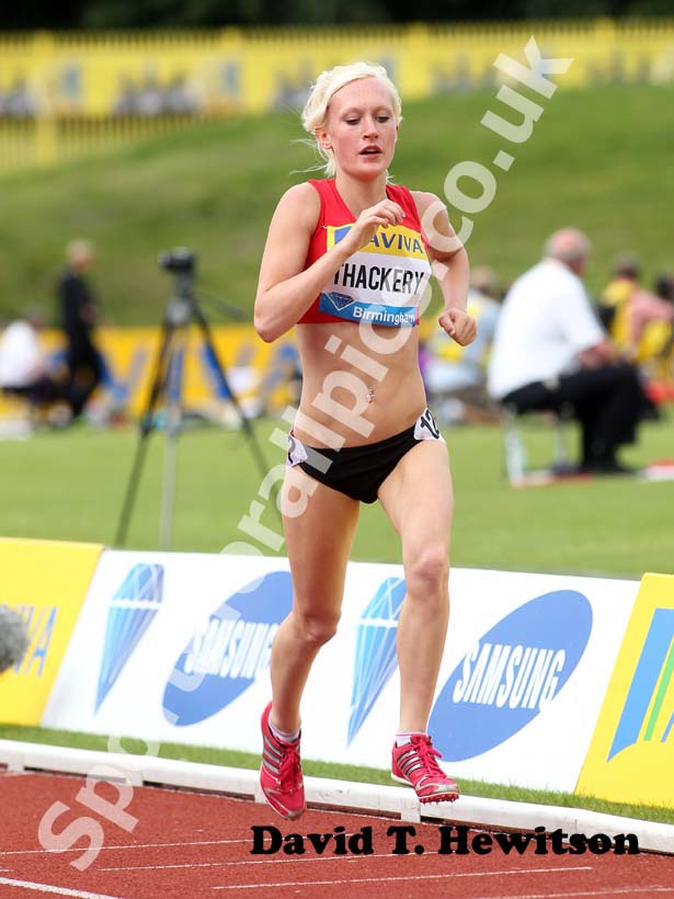 Calli Thackery in the under-20s 3000 metres, 2012 Samsung Diamond League, Birmingham.